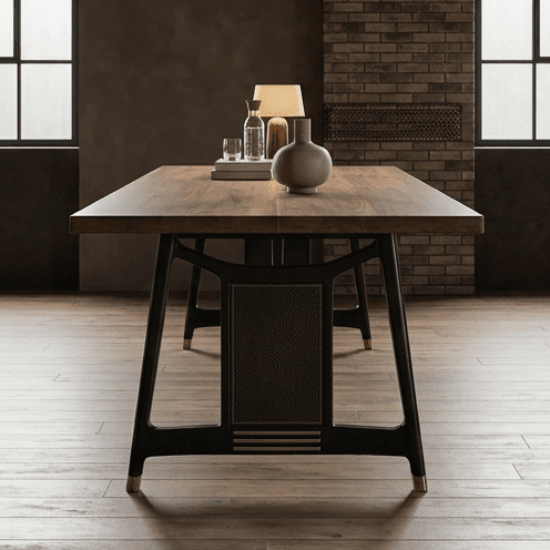 Industrial Dining Table Set Modern Angle 3