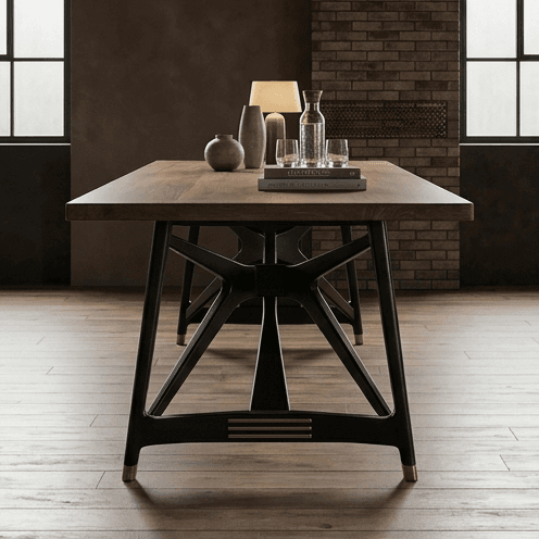 Industrial Dining Table Set Modern Angle 4