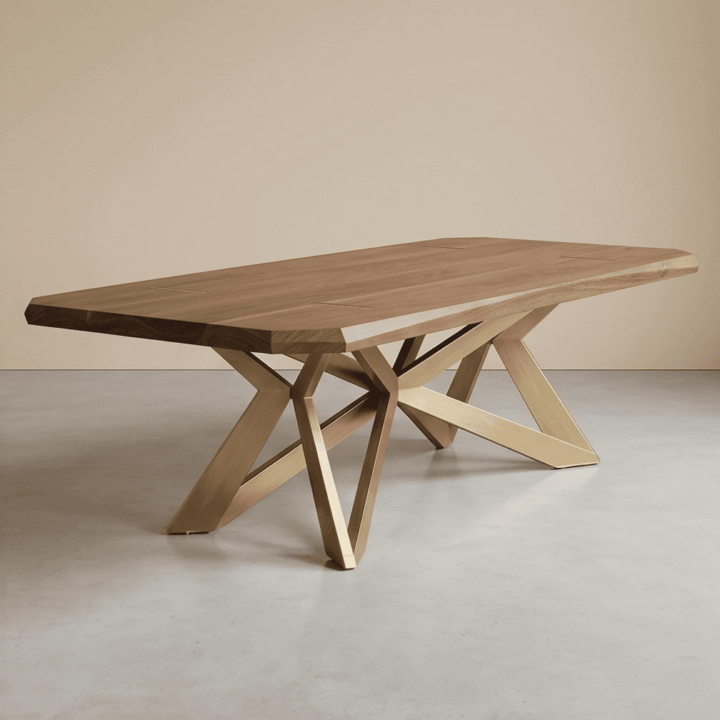 Wooden X Frame Dining Table Angle 1