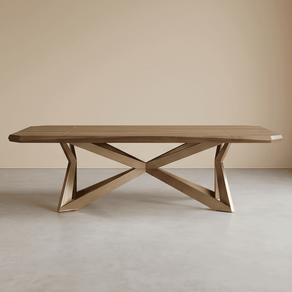 Wooden X Frame Dining Table Angle 2