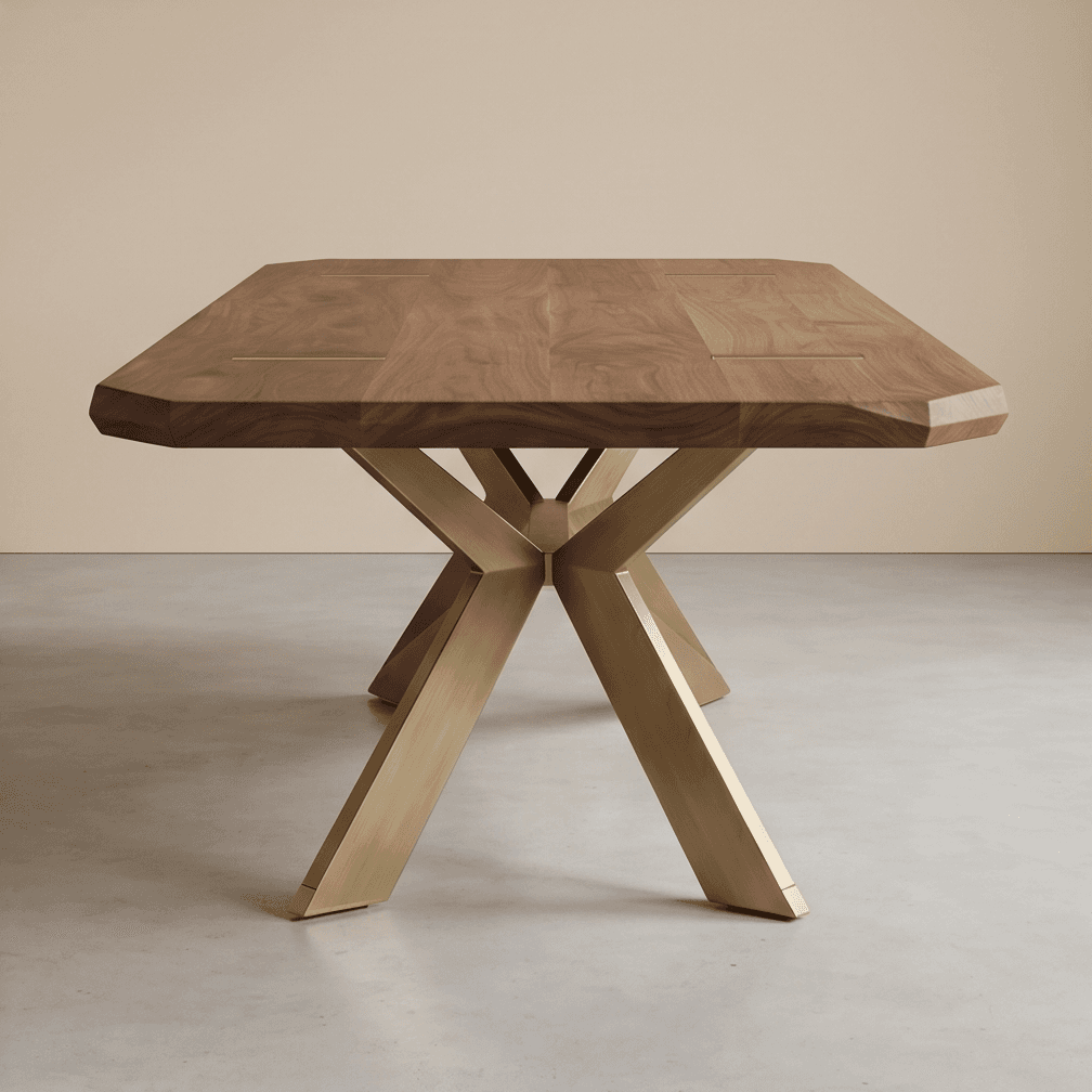 Wooden X Frame Dining Table Angle 3