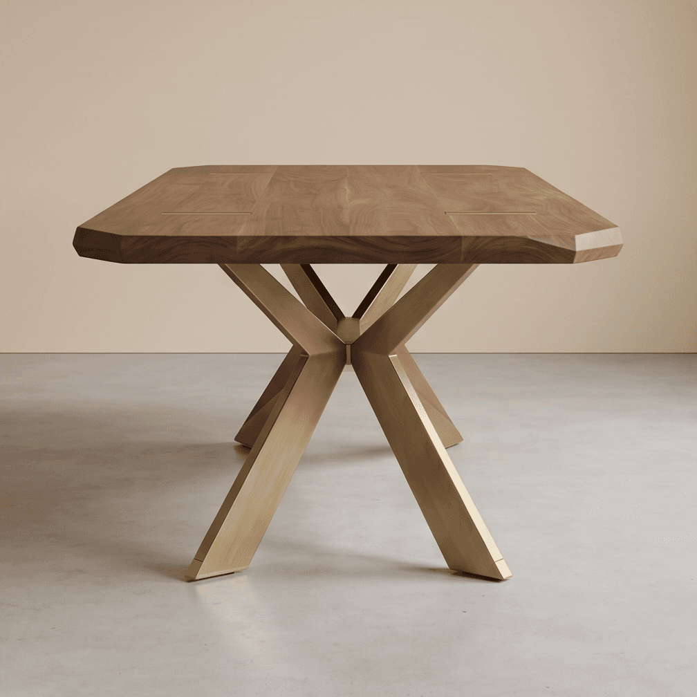 Wooden X Frame Dining Table Angle 4