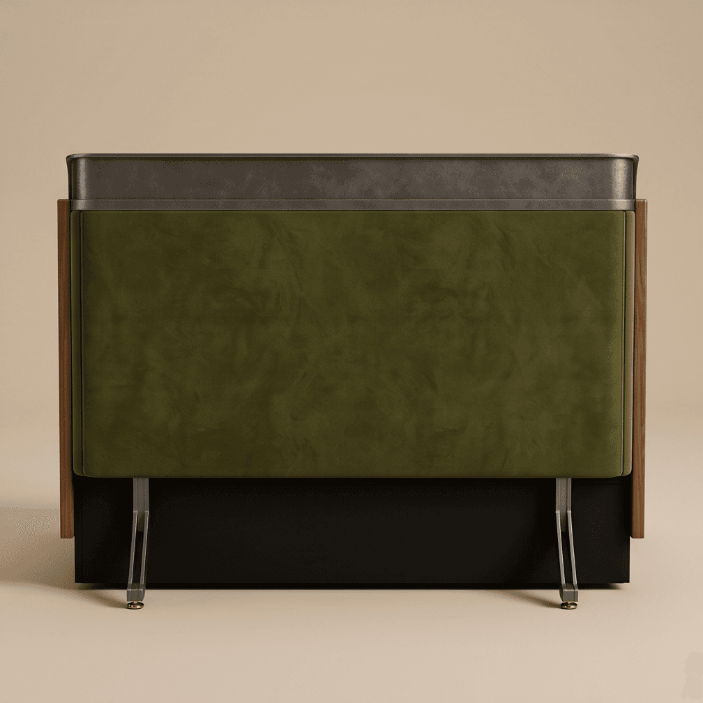 Green Velvet Lounge Chair Angle 3