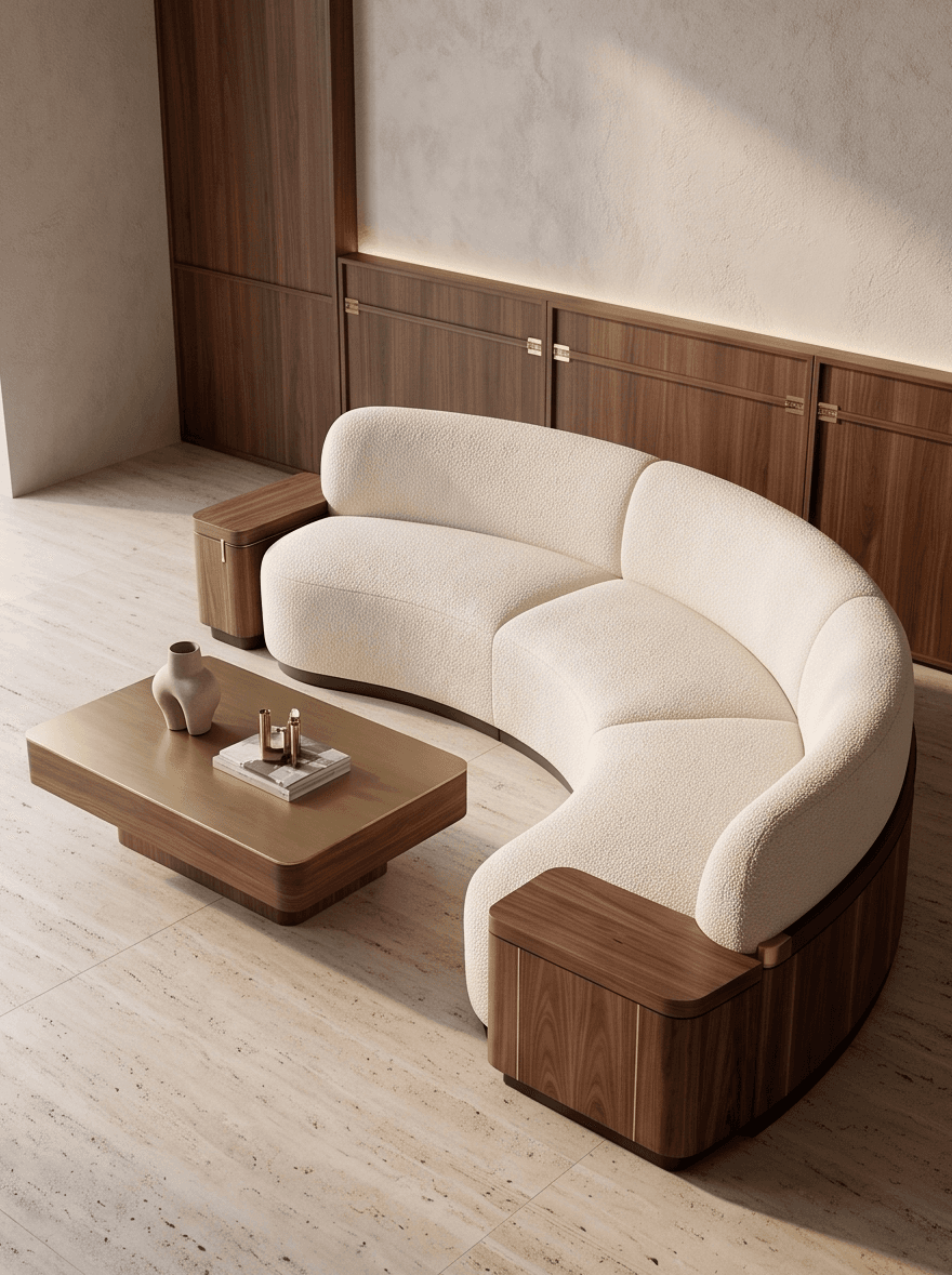 Curved Lounge Seating Luxury Angle 1