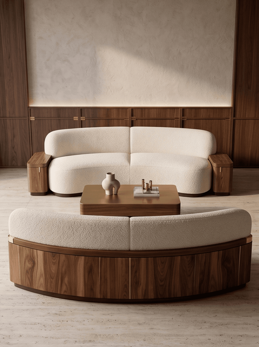 Curved Lounge Seating Luxury Angle 3
