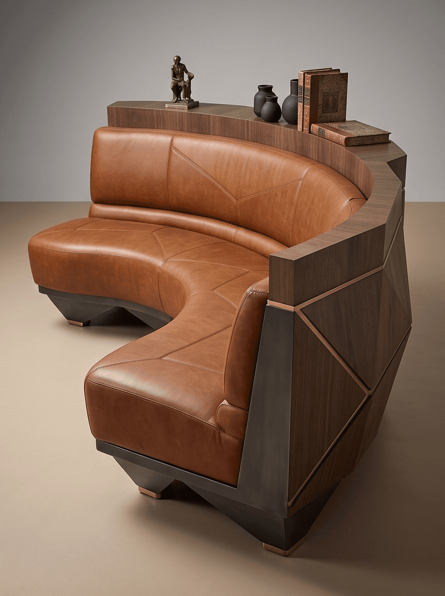 Luxurious Leather Lounge Set Angle 1