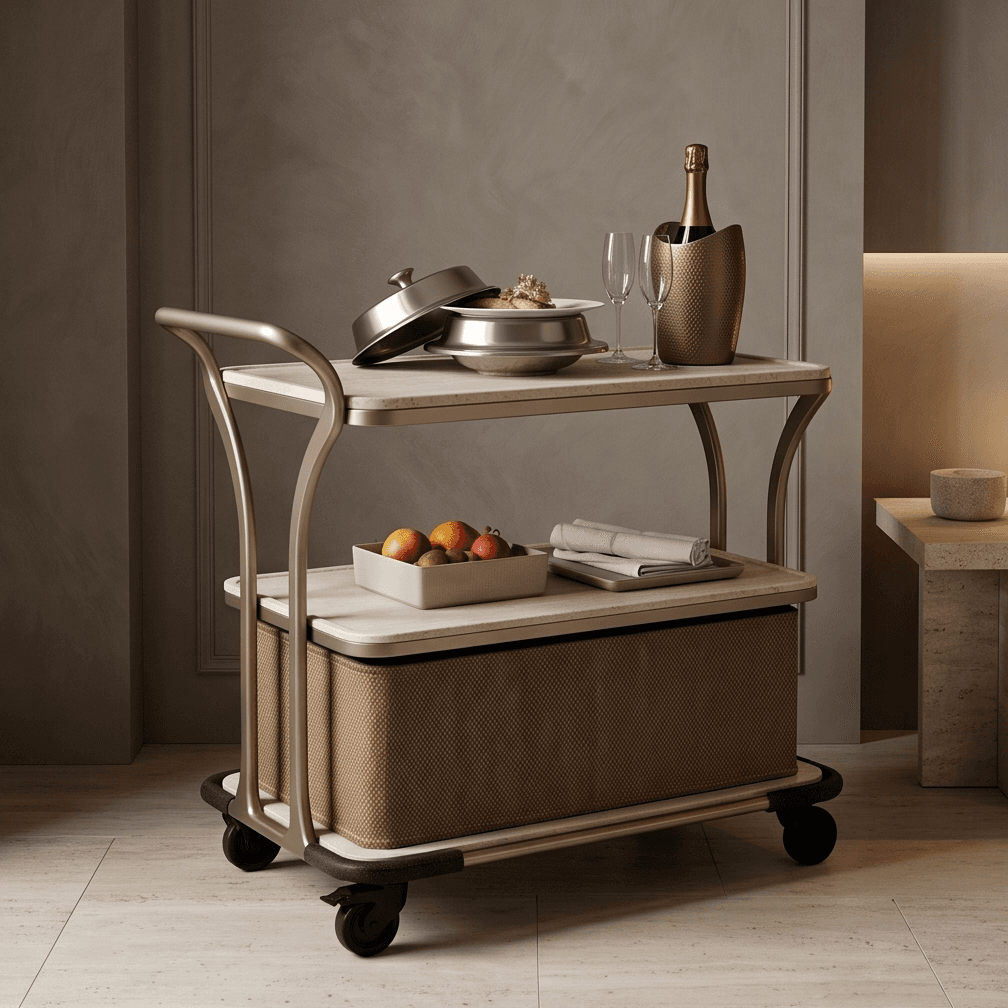 Luxury Service Cart Modern Hospitality Angle 1