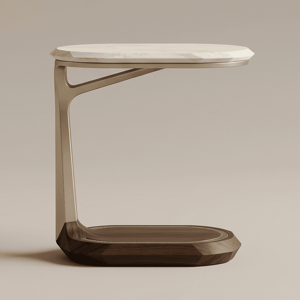 Marble Top Side Table Luxury Modern Angle 4