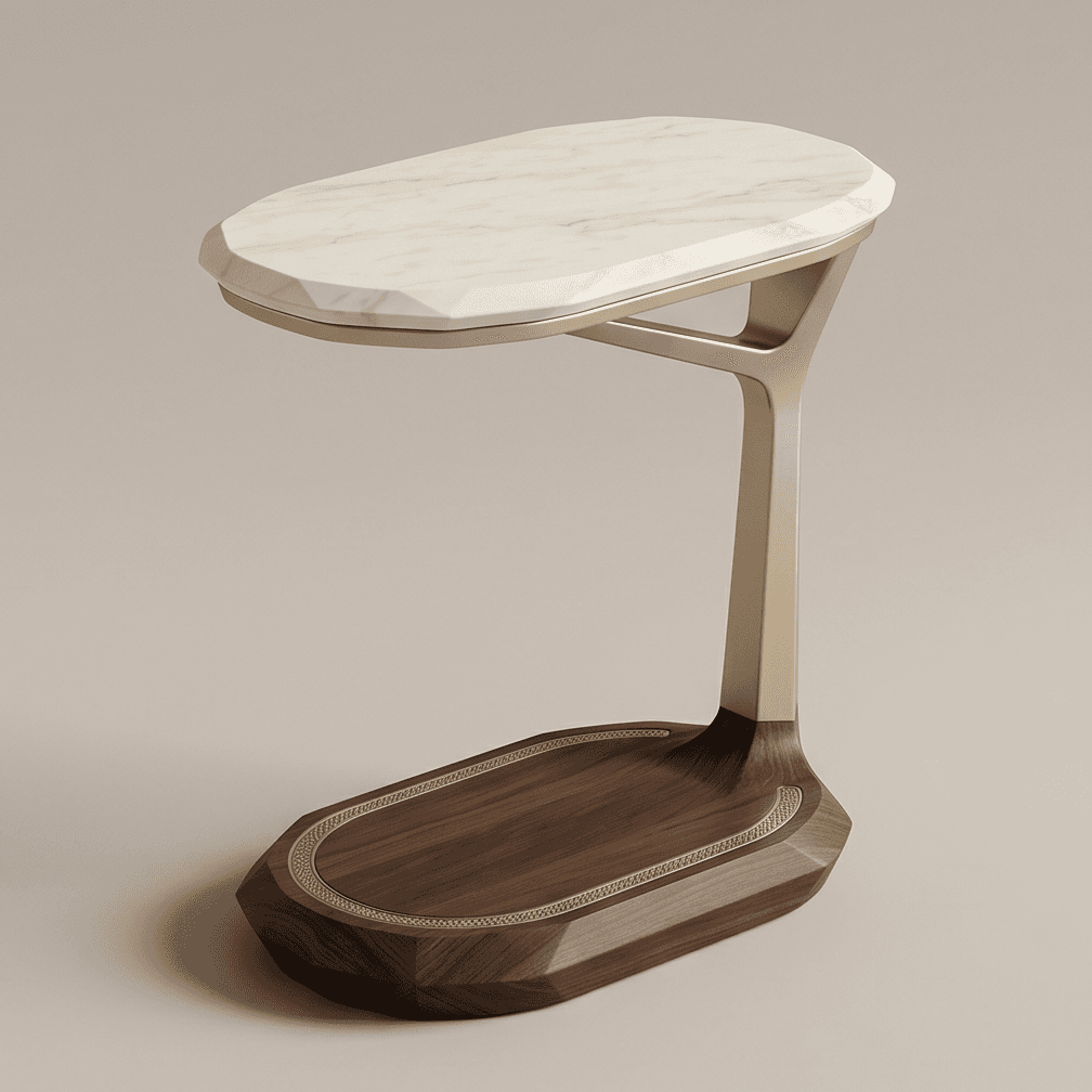 Marble Top Side Table Luxury Modern Angle 1