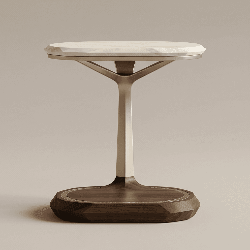 Marble Top Side Table Luxury Modern Angle 2