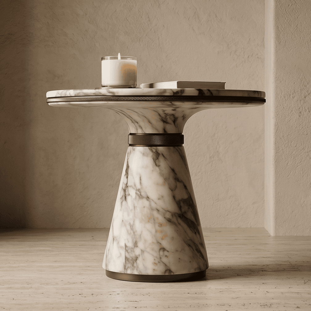 Marble Side Table Luxury Editorial Angle 4