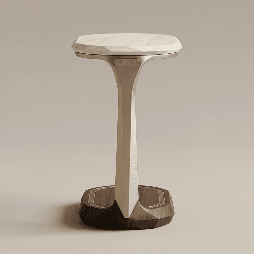 Marble Top Side Table Luxury Modern Angle 3