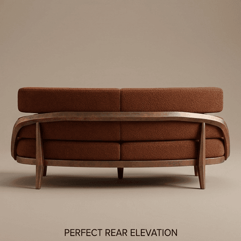 Curved Luxury Sofa Brown Angle 3