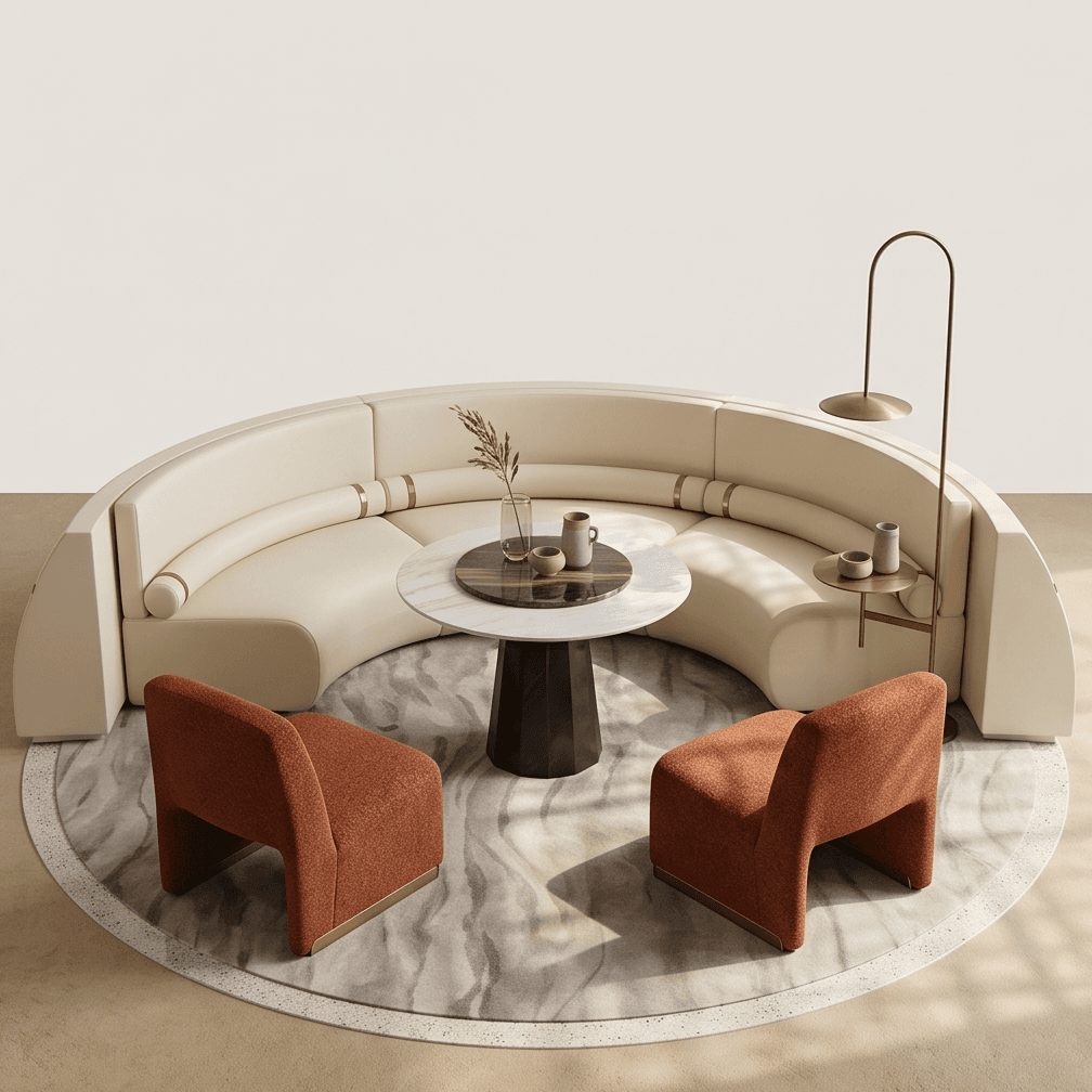 Curved Sofa Set Angle 2