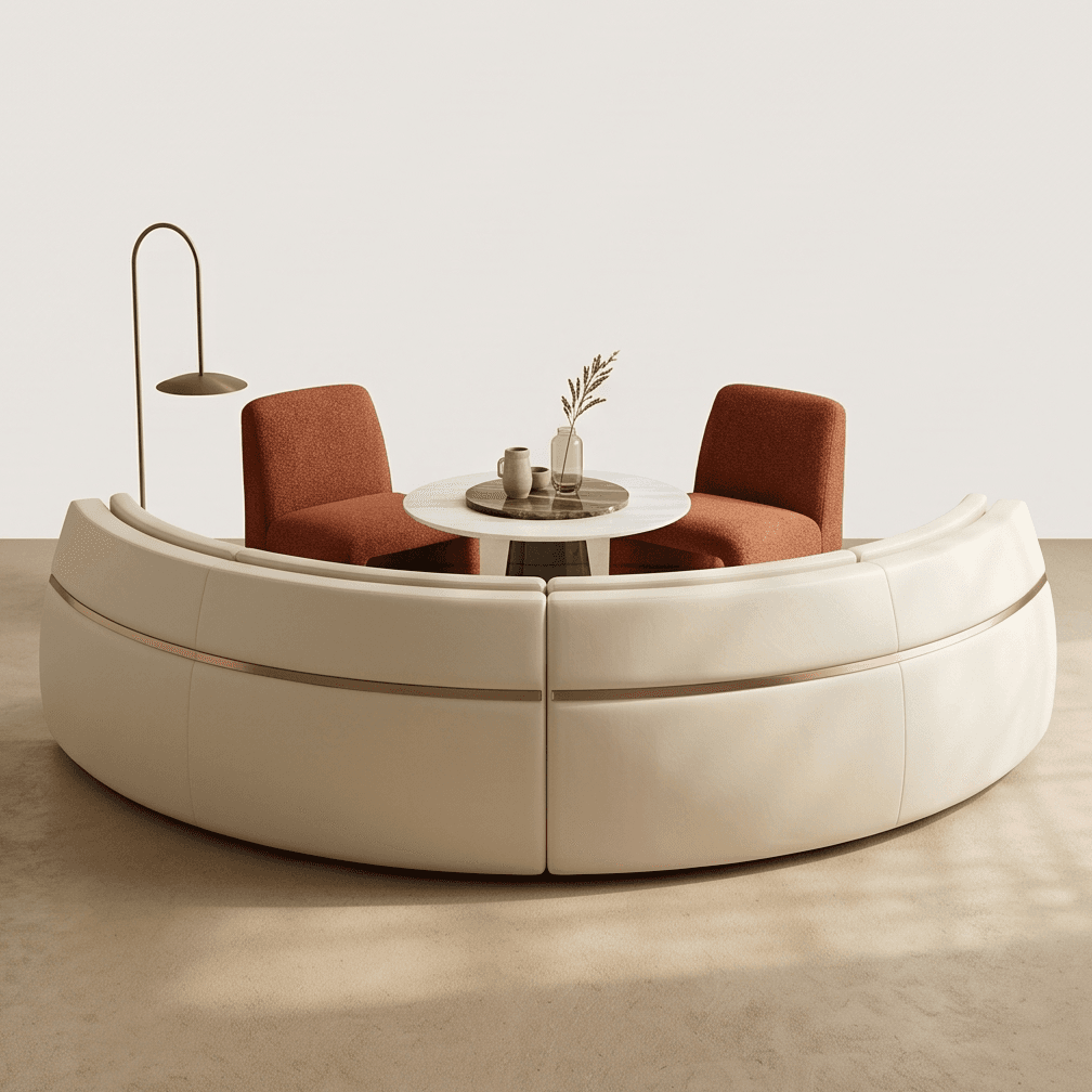 Curved Sofa Set Angle 3