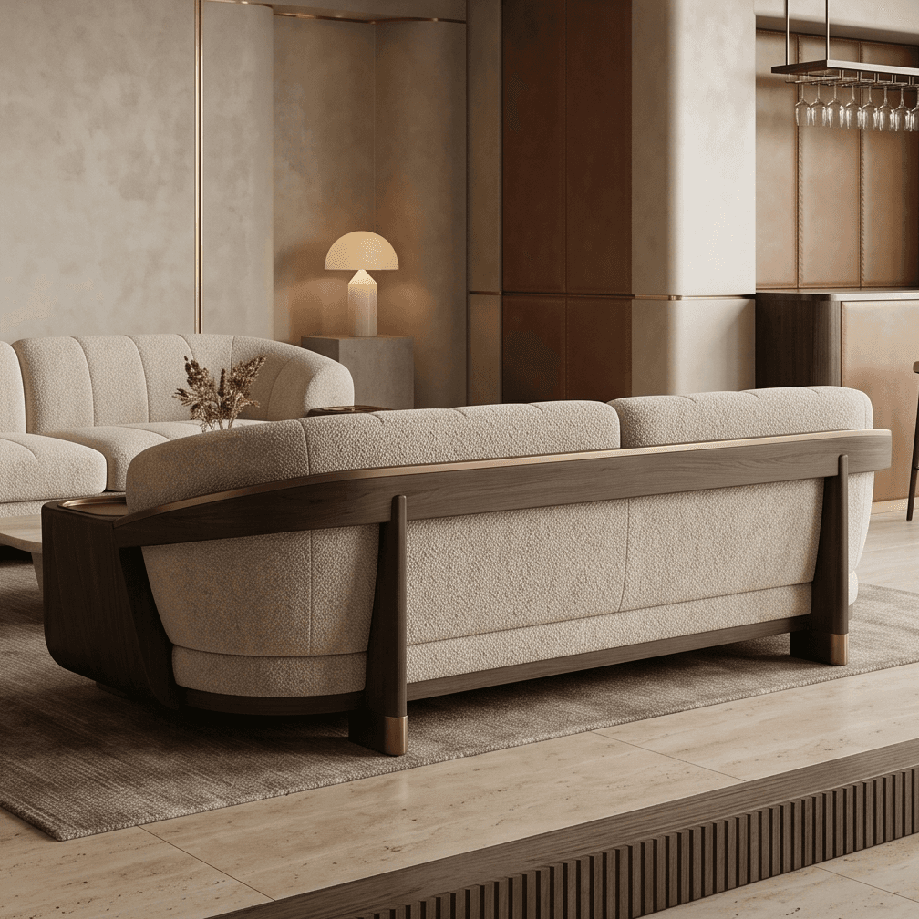 Curved Sofa Set Luxury Editorial Angle 3