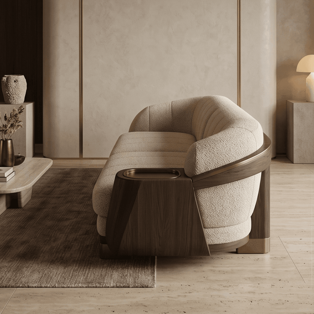 Curved Sofa Set Luxury Editorial Angle 4