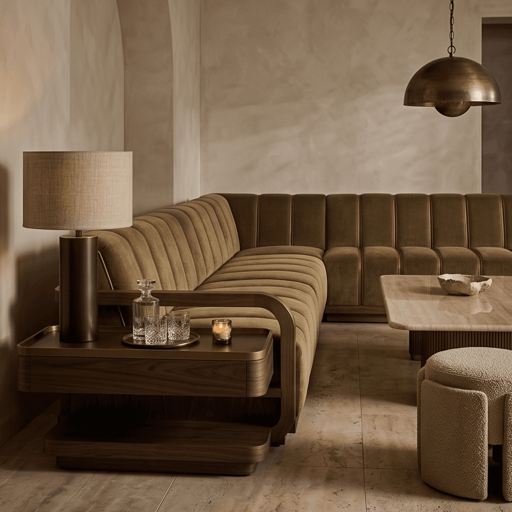 Tufted Sofa Set Velvet Modern Lounge Angle 1