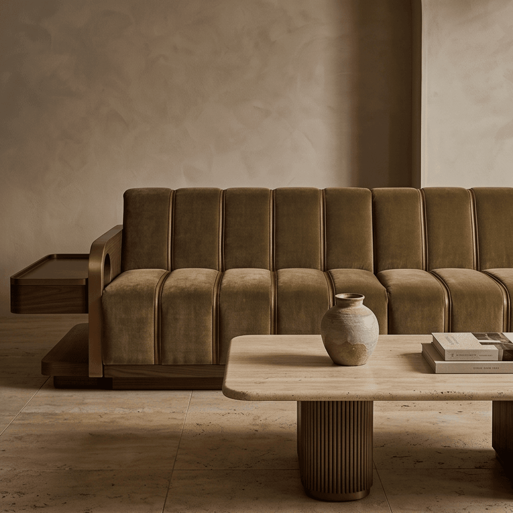 Tufted Sofa Set Velvet Modern Lounge Angle 2