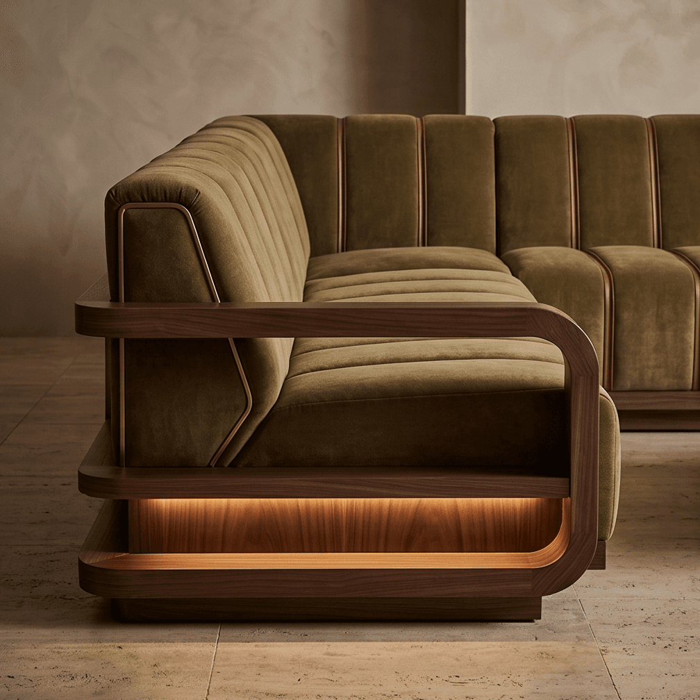 Tufted Sofa Set Velvet Modern Lounge Angle 4