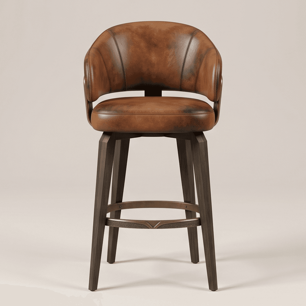 Luxury Leather Barstool Angle 2