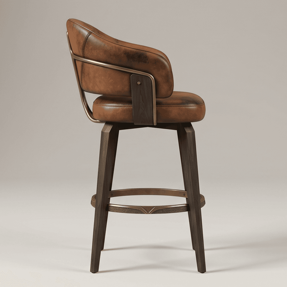 Luxury Leather Barstool Angle 4