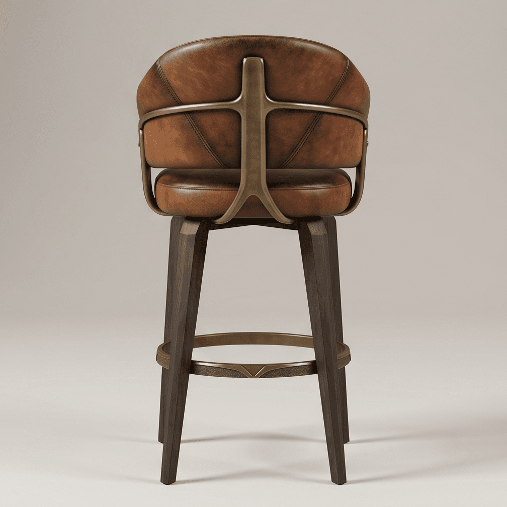 Luxury Leather Barstool Angle 3