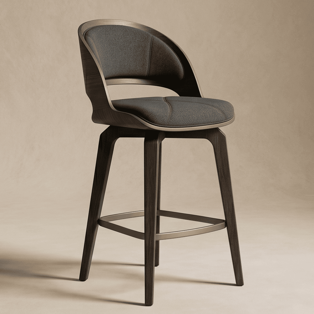 Modern Bar Stool Set Velvet Luxury Angle 1