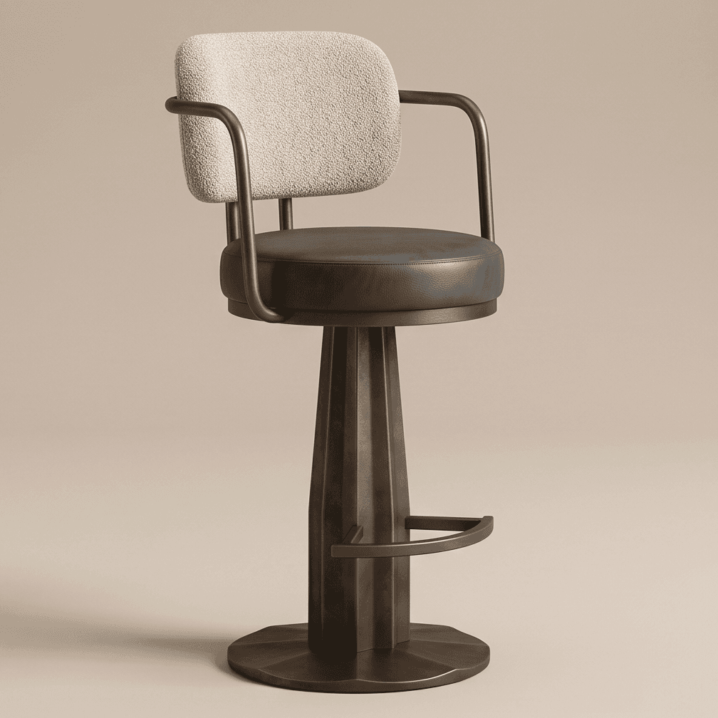 Stool With Backrest Luxury Commercial Angle 1