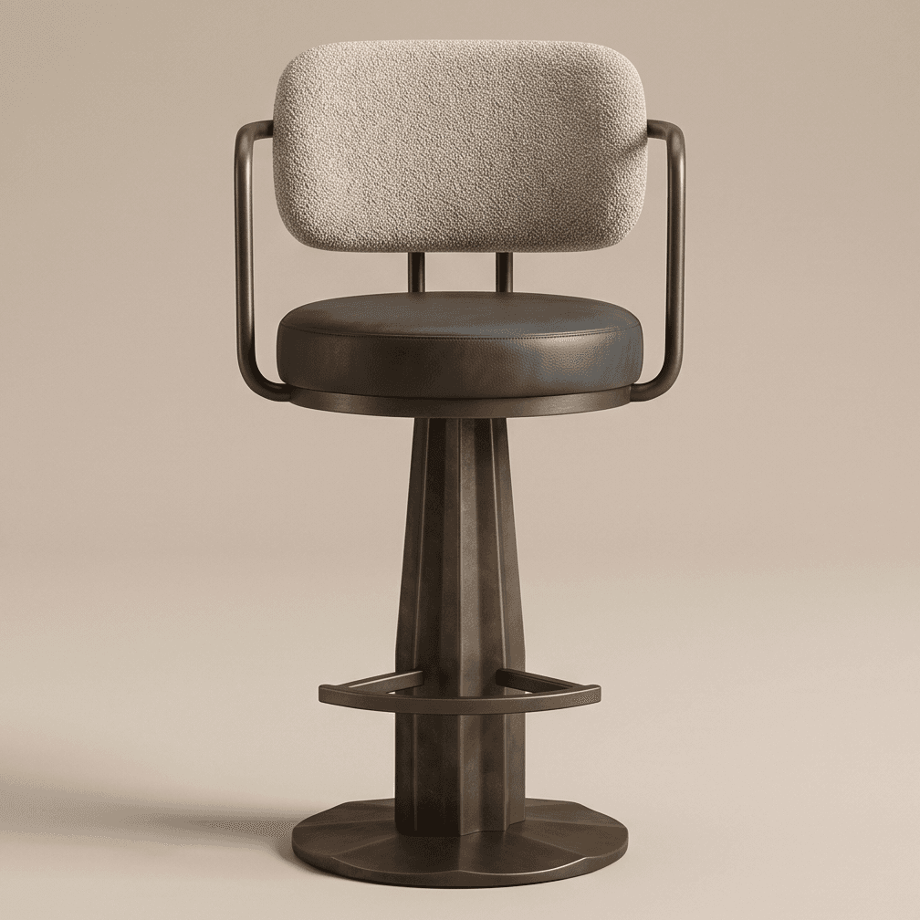 Stool With Backrest Luxury Commercial Angle 2