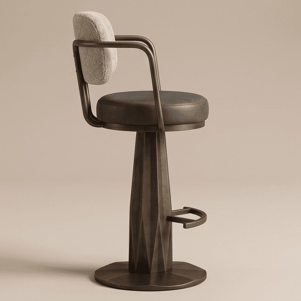 Stool With Backrest Luxury Commercial Angle 4