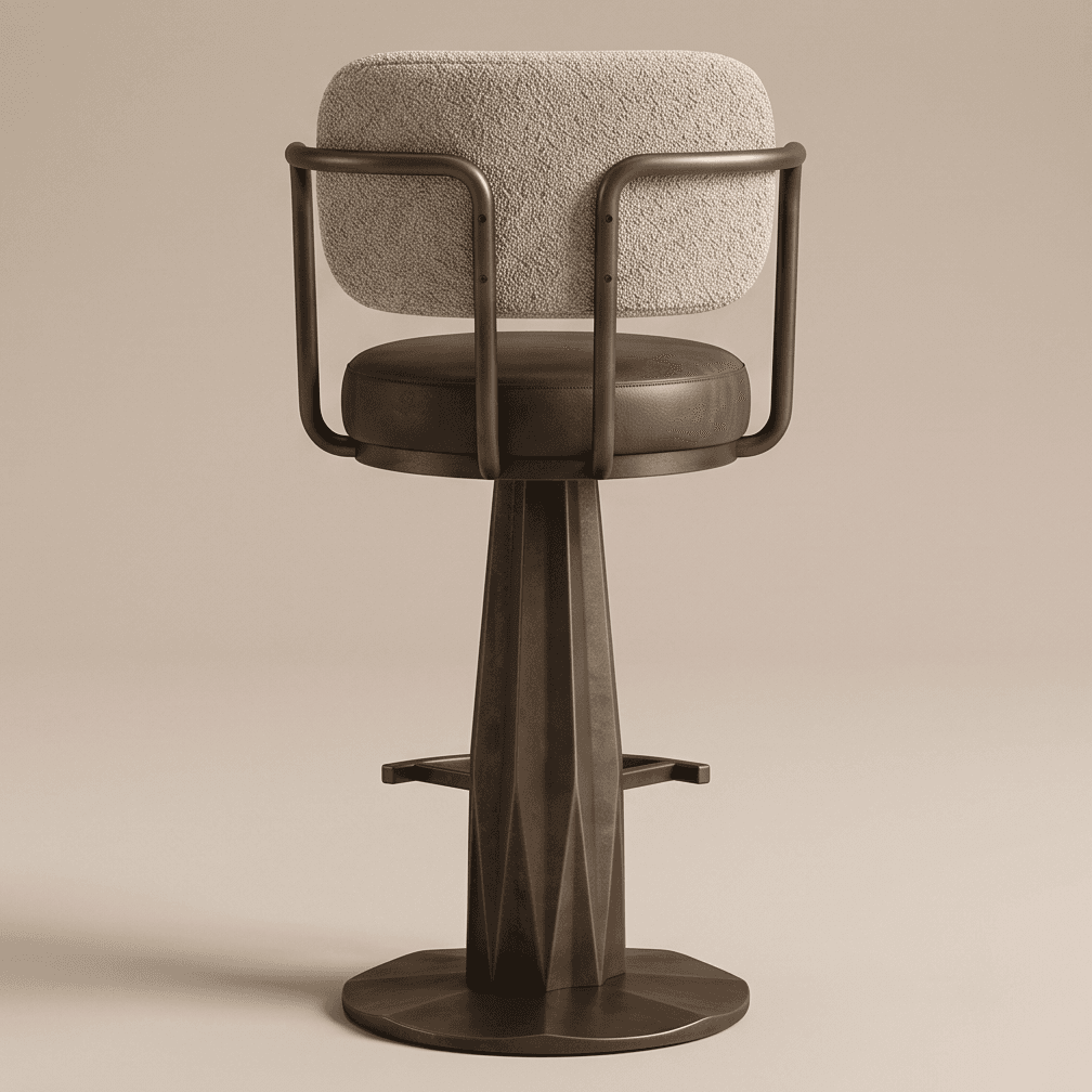 Stool With Backrest Luxury Commercial Angle 3