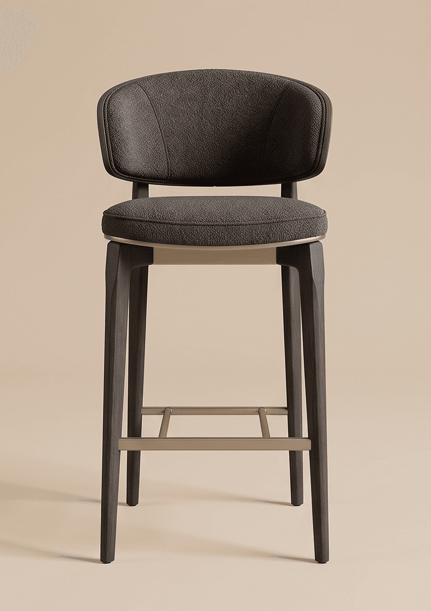 Upholstered Barstool Dining Set Modern Gray Angle 2