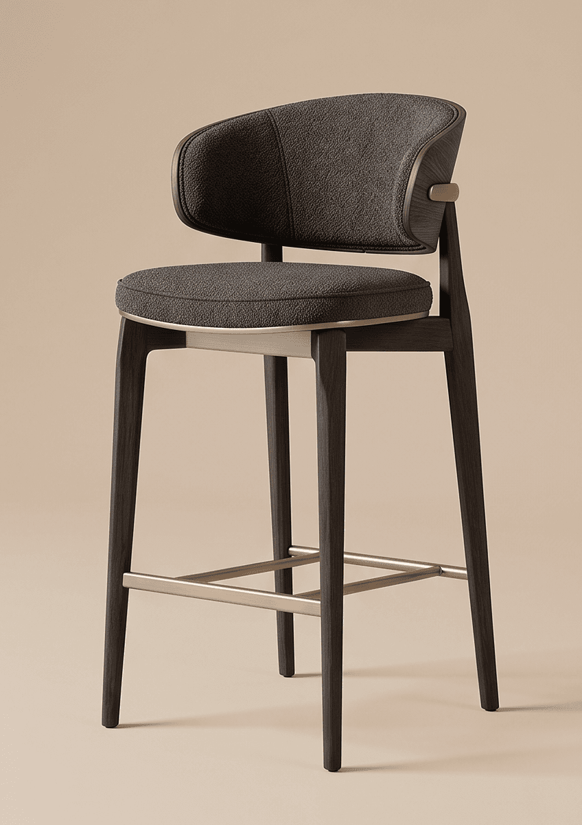 Upholstered Barstool Dining Set Modern Gray Angle 1