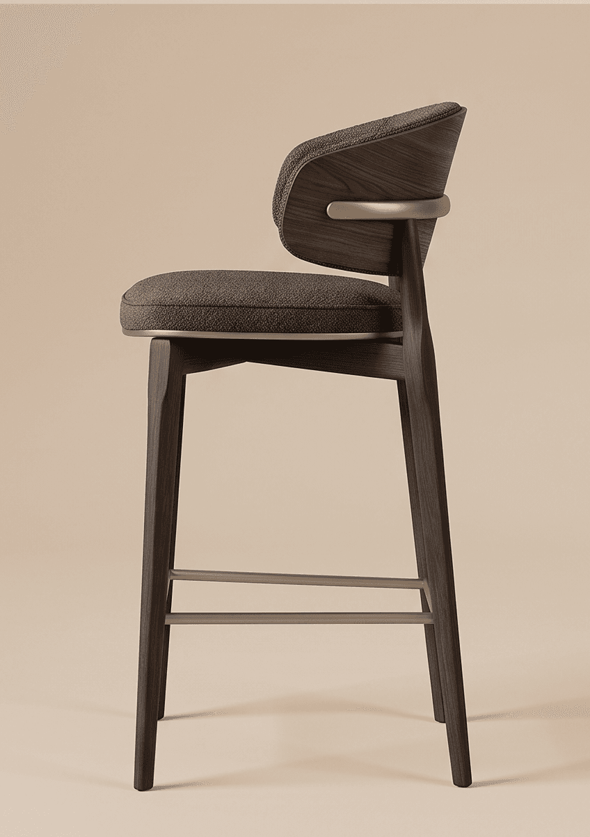 Upholstered Barstool Dining Set Modern Gray Angle 4