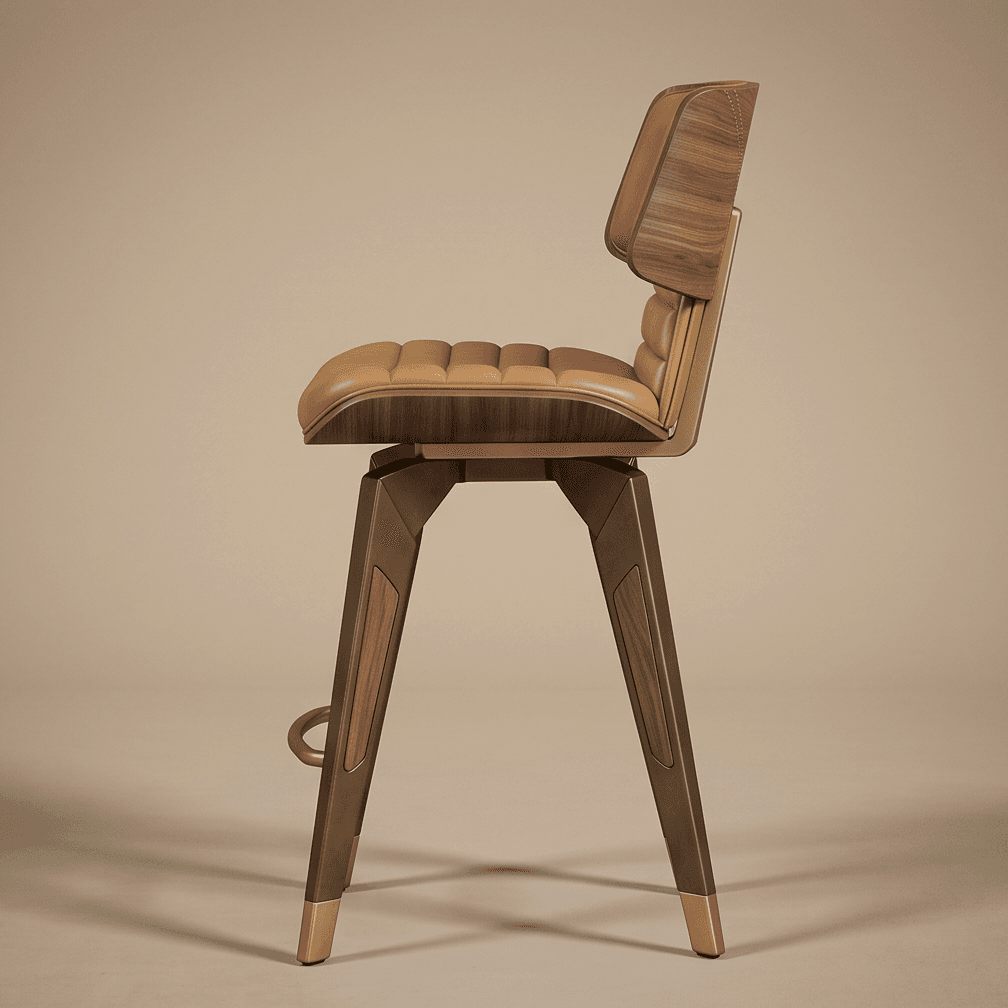 Upholstered Barstool Set Luxury Hospitality Angle 4