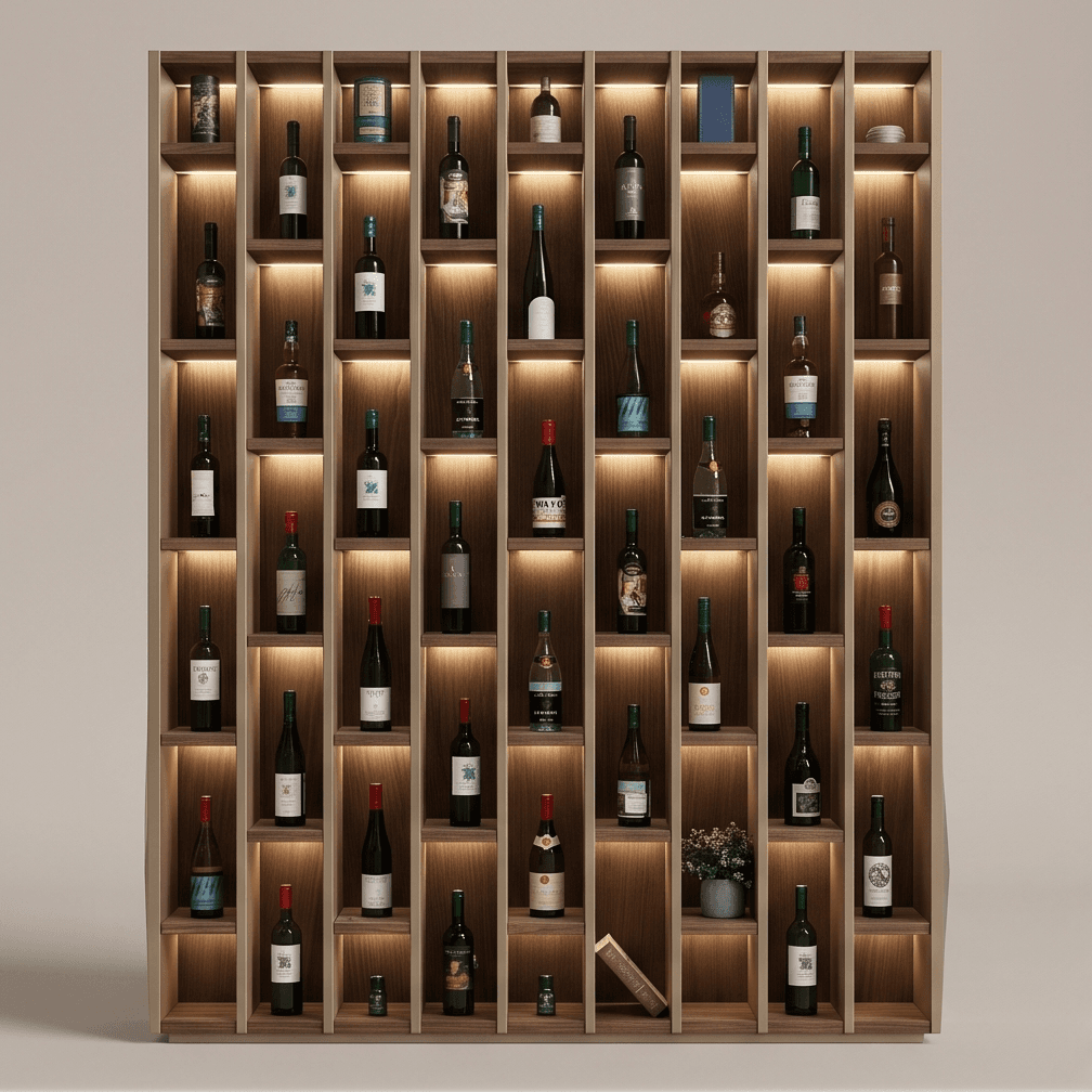 Illuminated Wine Cabinet Modern Storage angle 2