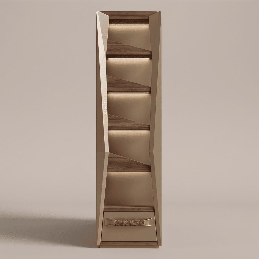Illuminated Wine Cabinet Modern Storage Angle 4