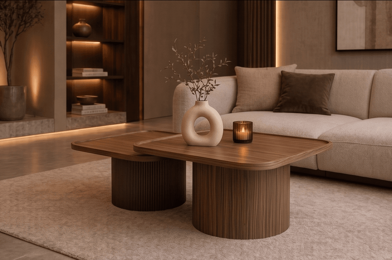 Nested Coffee Table Set Modern Living Angle 3