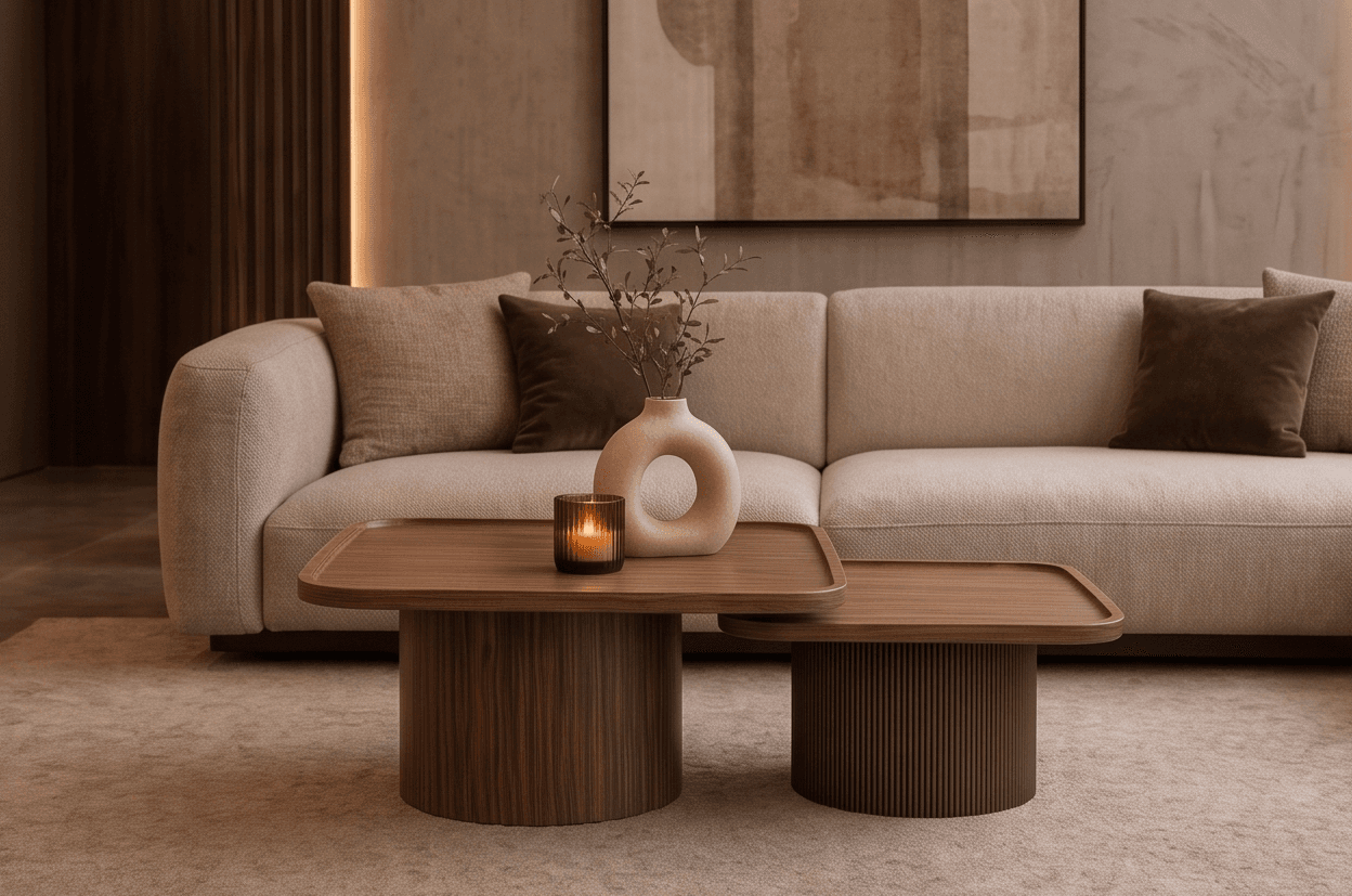 Nested Coffee Table Set Modern Living Angle 2