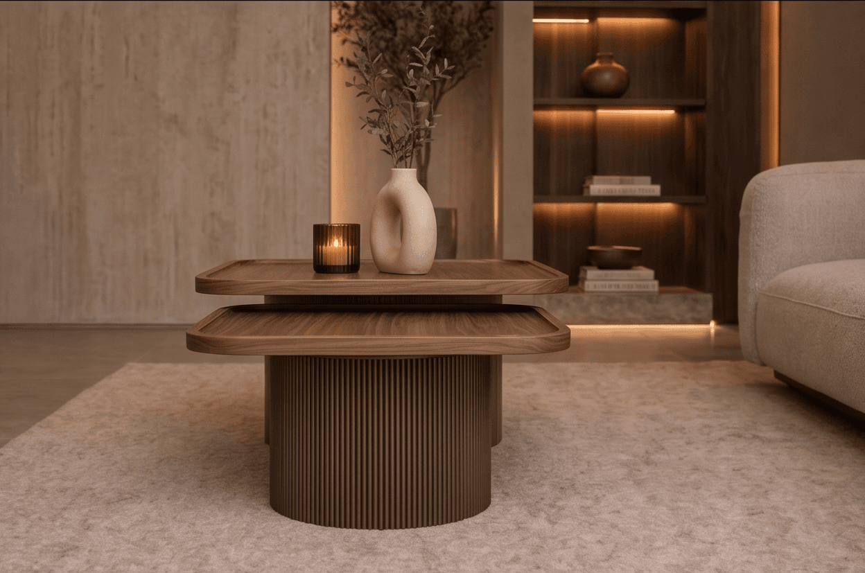Nested Coffee Table Set Modern Living Angle 4