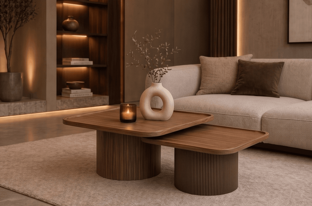 Nested Coffee Table Set Modern Living Angle 1