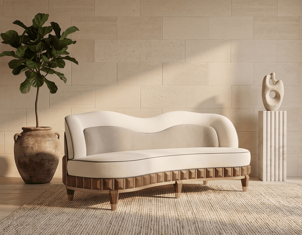 Curved Daybed Sofa Luxury Editorial Angle 4
