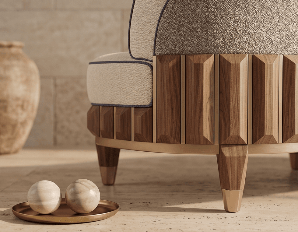 Curved Daybed Sofa Luxury Editorial Angle 3