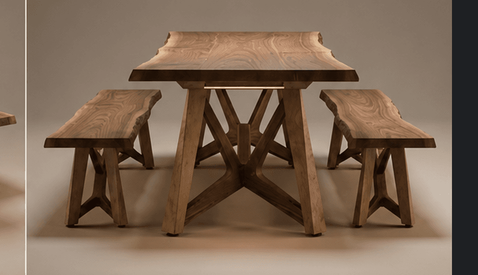 Wooden Dining Table Set Angle 2