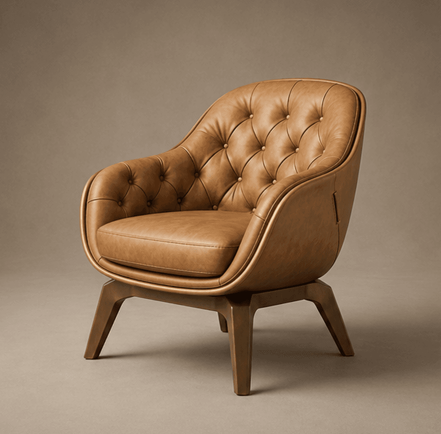 Tufted Bubble Chair Luxury Angle 1