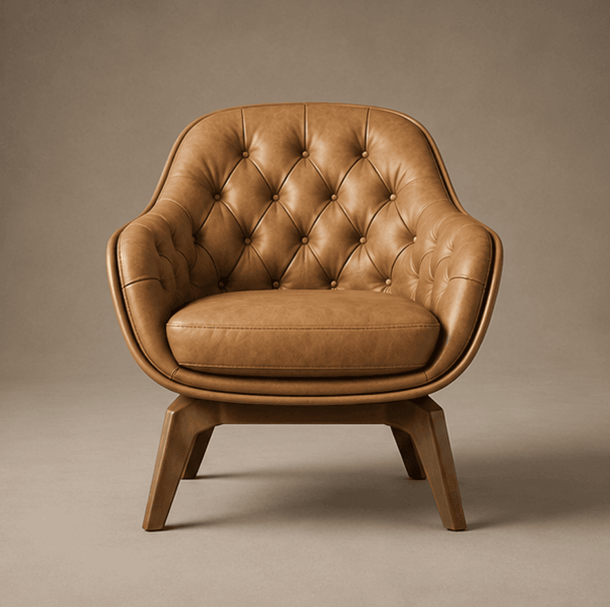 Tufted Bubble Chair Luxury Angle 2