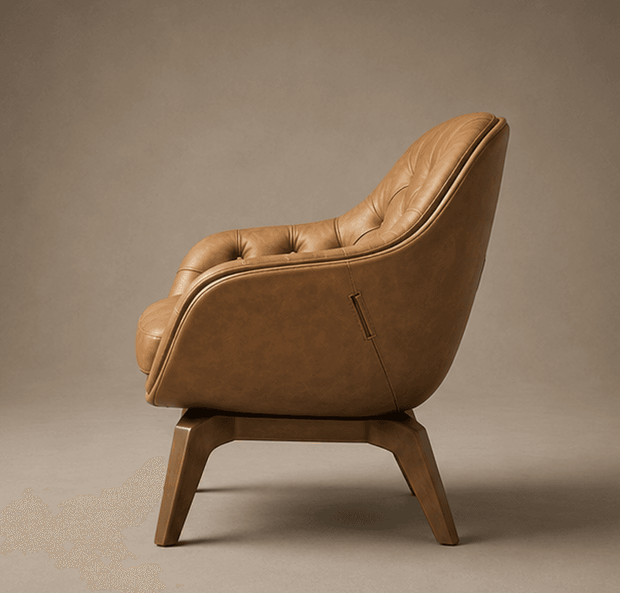 Tufted Bubble Chair Luxury Angle 3