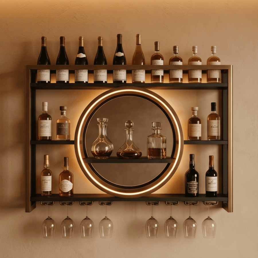 Luxury Illuminated Bar Backbar angle 2
