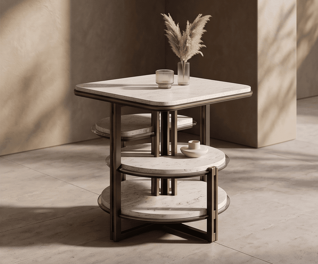 Concrete Topped Brass Bar Unit Angle 3